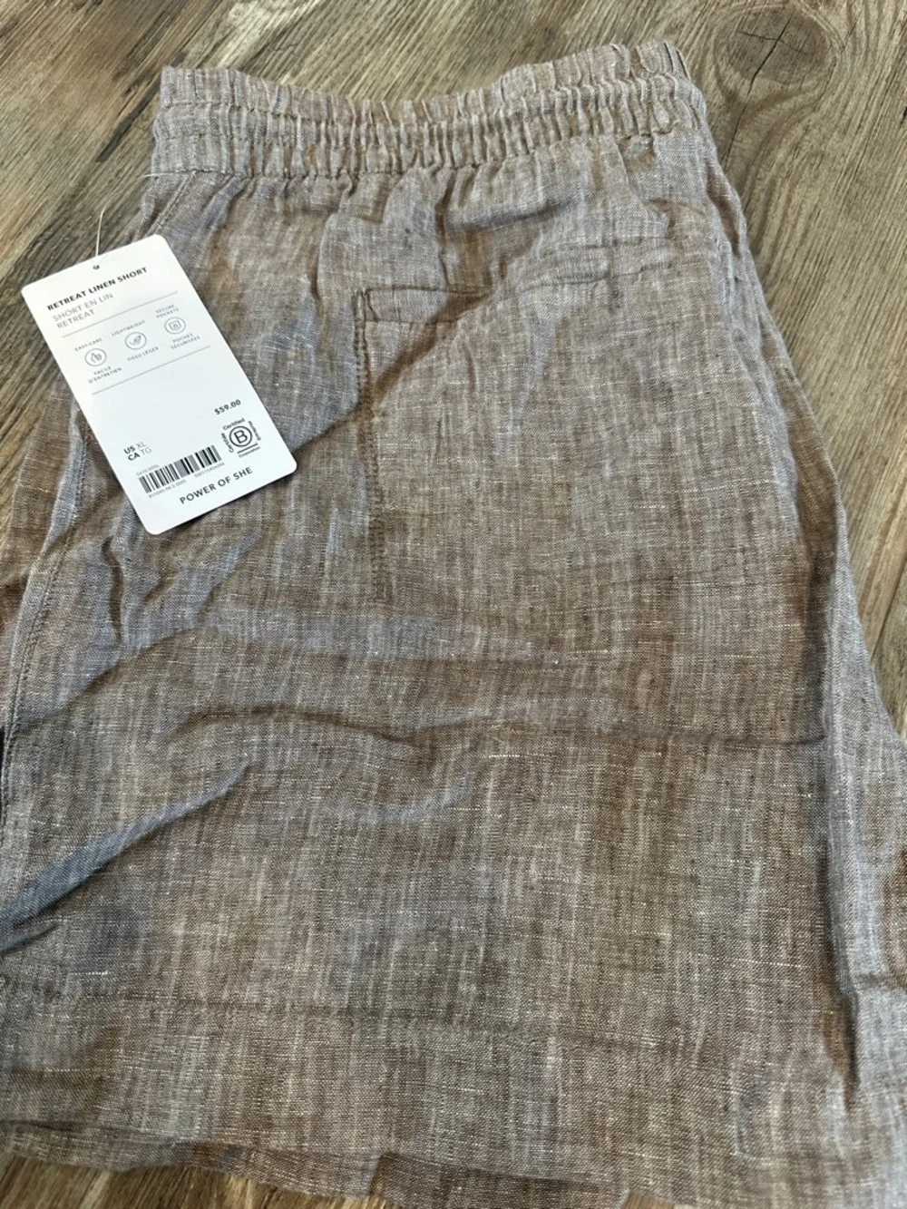 NEW with tags! Retreat Linen Mid Rise 4" Short XL Pyrite - Picture 6 of 6